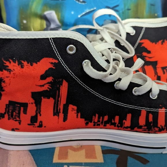 Godzilla Sneakers Cons Minus One skater punk goth Japanese Unisex - Picture 3 of 4